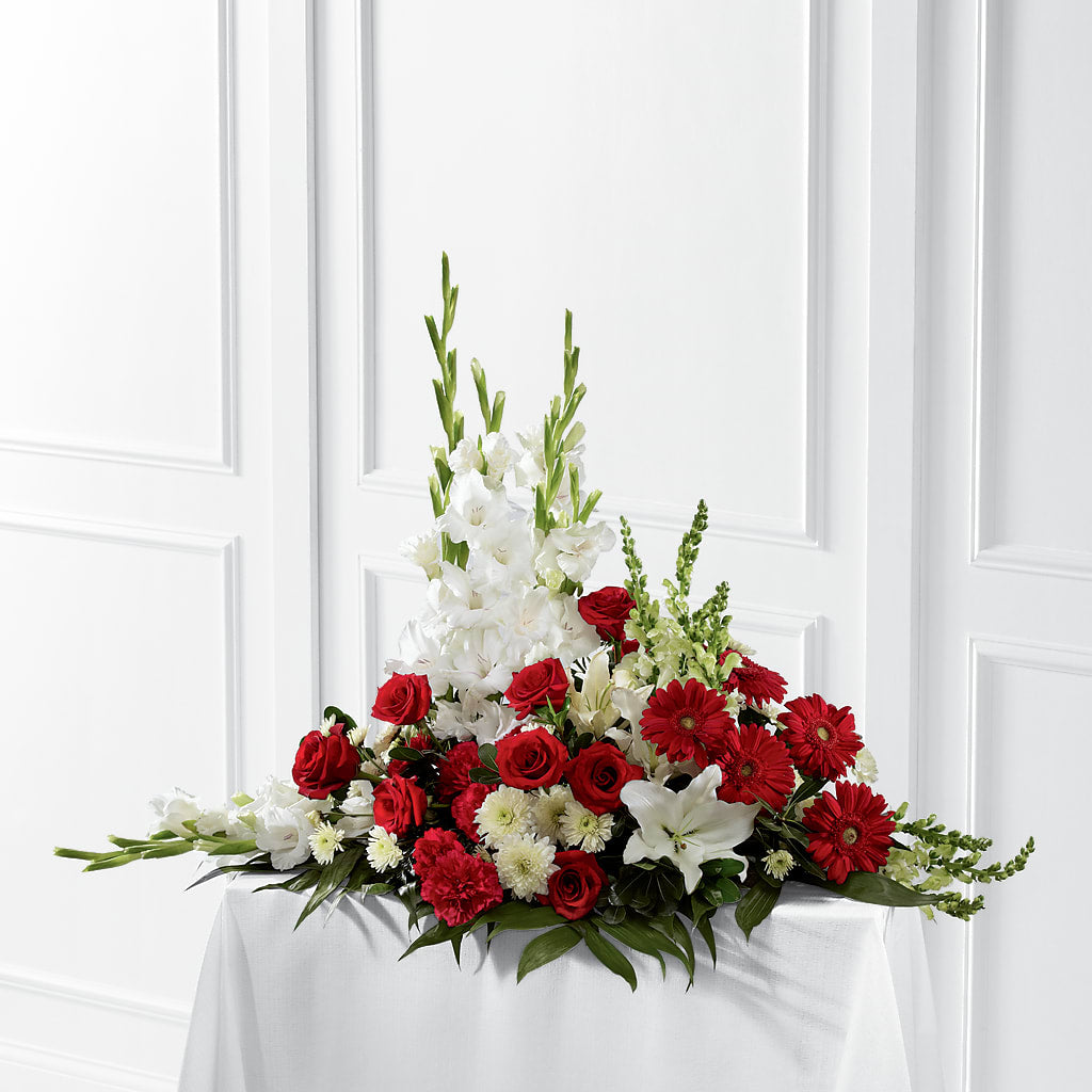 Crimson & White Arrangement – CHESAPEAKE FLORAL & GIFTS, Chesapeake VA