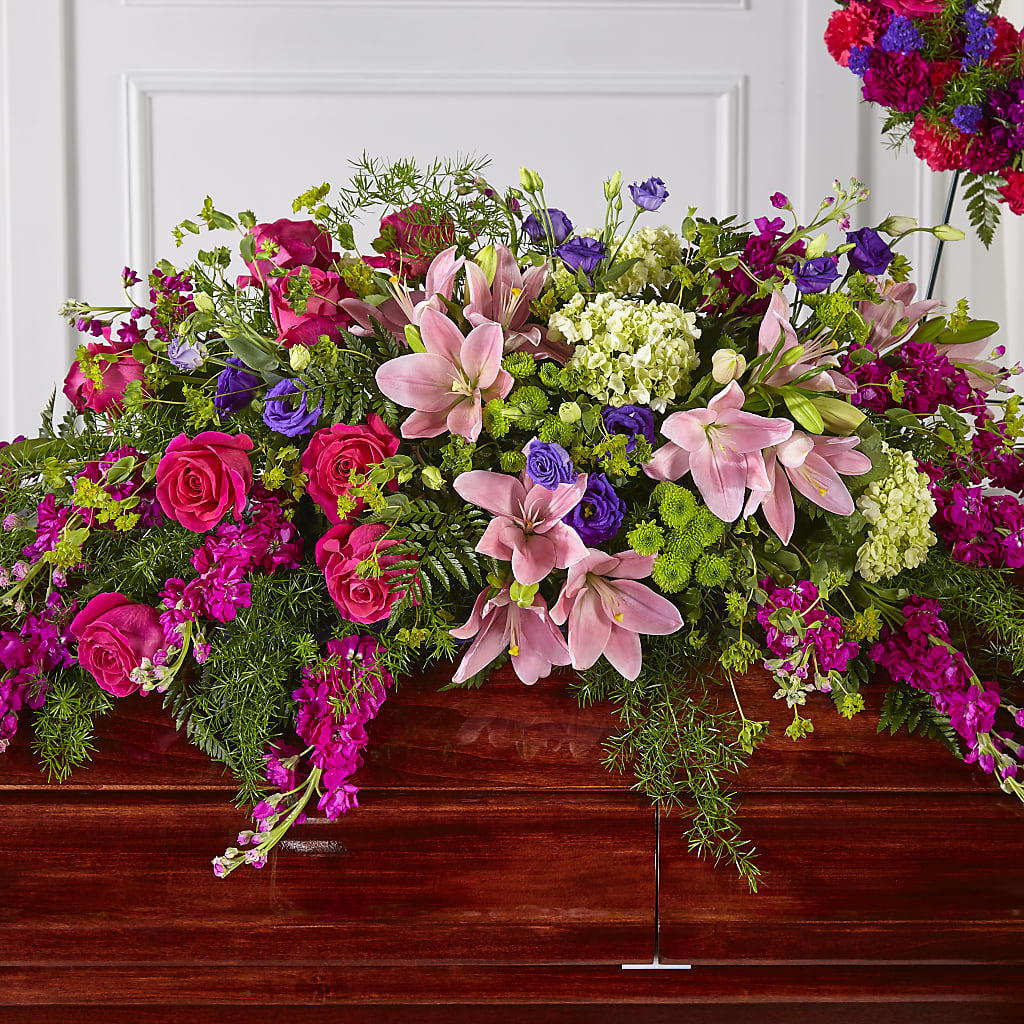 Radiant Tribute Casket Spray – CHESAPEAKE FLORAL & GIFTS, Chesapeake VA