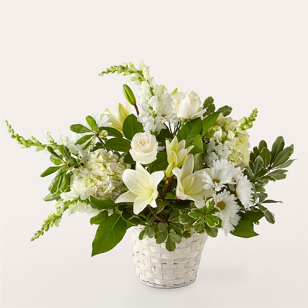 Ivory Elegance Floral Basket – CHESAPEAKE FLORAL & GIFTS, Chesapeake VA