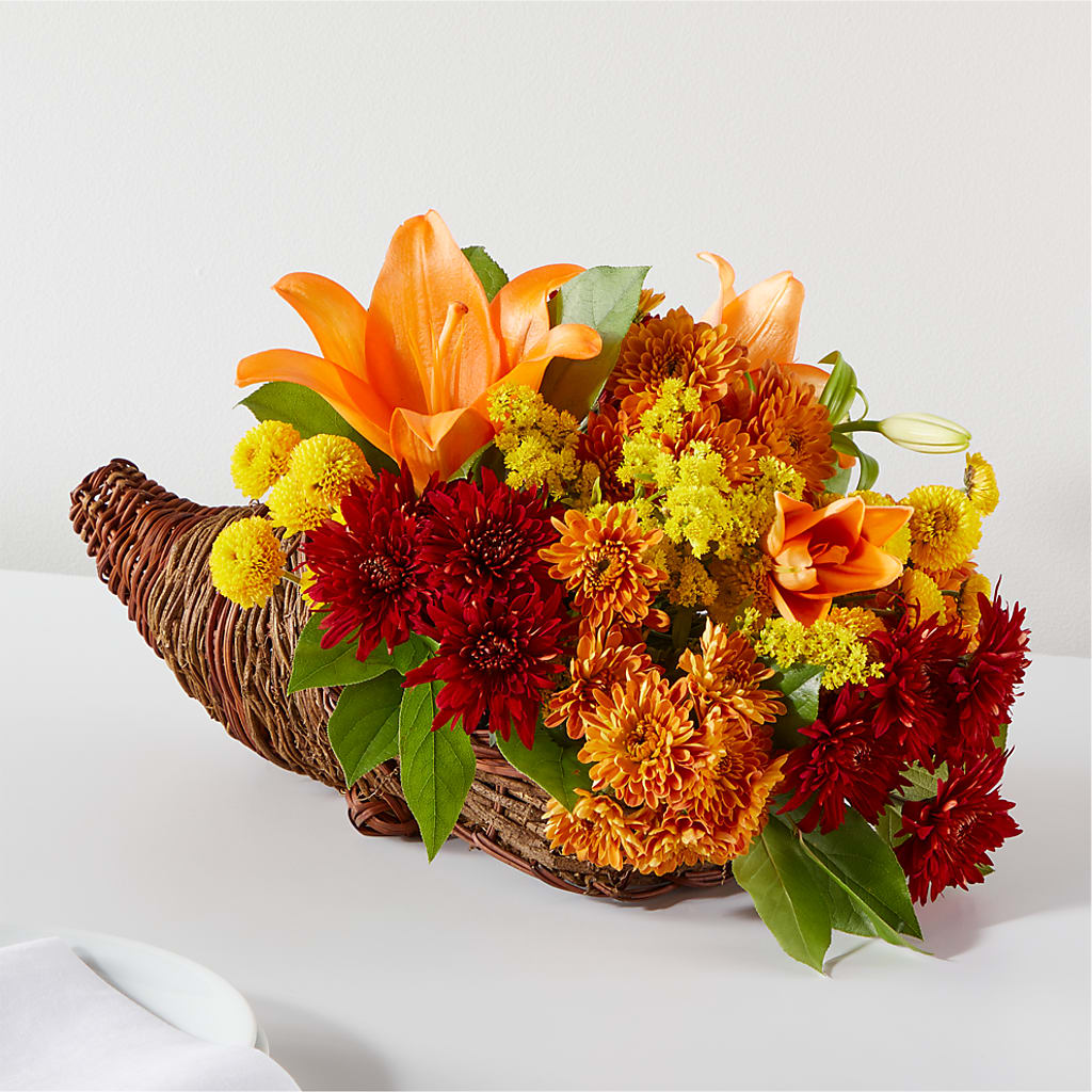 Bouquet of Blessings Cornucopia – CHESAPEAKE FLORAL & GIFTS, Chesapeake VA