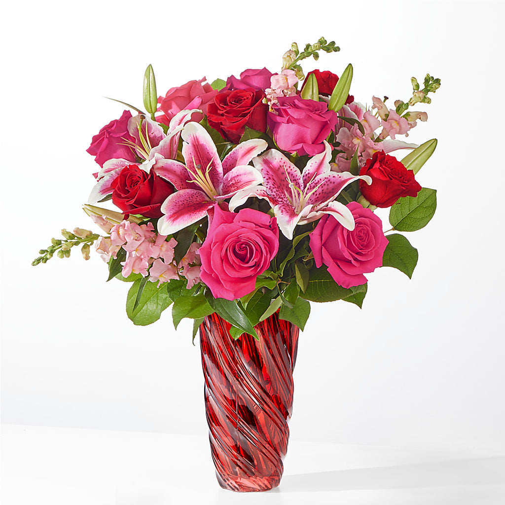 Always You Bouquet with Luxe Swirl Vase – CHESAPEAKE FLORAL & GIFTS, Chesapeake VA