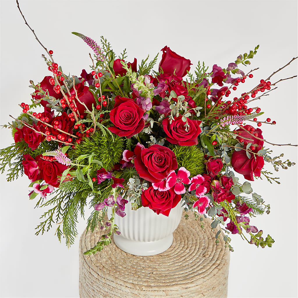 Big Red Bow Bouquet – CHESAPEAKE FLORAL & GIFTS, Chesapeake VA