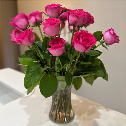 Long Stem Pink Rose Bouquet – CHESAPEAKE FLORAL & GIFTS, Chesapeake VA