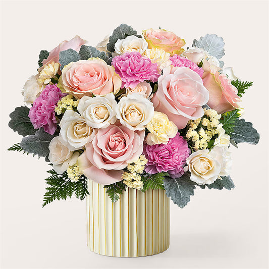 Blissful Moments Bouquet with Ivory Vase – CHESAPEAKE FLORAL & GIFTS, Chesapeake VA