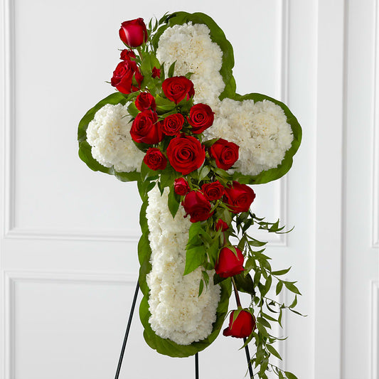 Floral Cross Easel – CHESAPEAKE FLORAL & GIFTS, Chesapeake VA