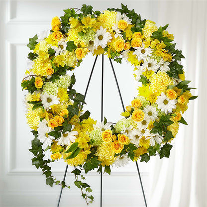 Golden Remembrance Wreath – CHESAPEAKE FLORAL & GIFTS, Chesapeake VA
