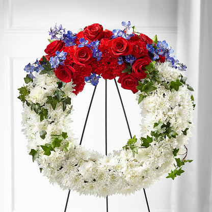 Patriotic Passion Wreath – CHESAPEAKE FLORAL & GIFTS, Chesapeake VA