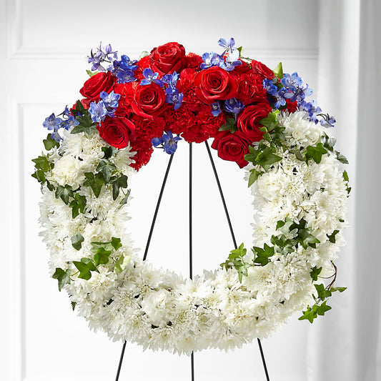 Patriotic Passion Wreath – CHESAPEAKE FLORAL & GIFTS, Chesapeake VA