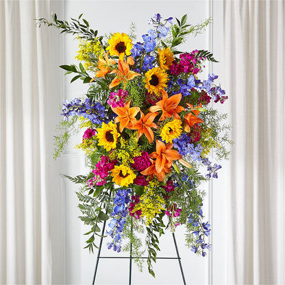 Sunlit Memories Standing Spray (Standard) – CHESAPEAKE FLORAL & GIFTS, Chesapeake VA