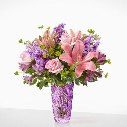 Precious Petals Bouquet with Luxe Swirl Vase – CHESAPEAKE FLORAL & GIFTS, Chesapeake VA