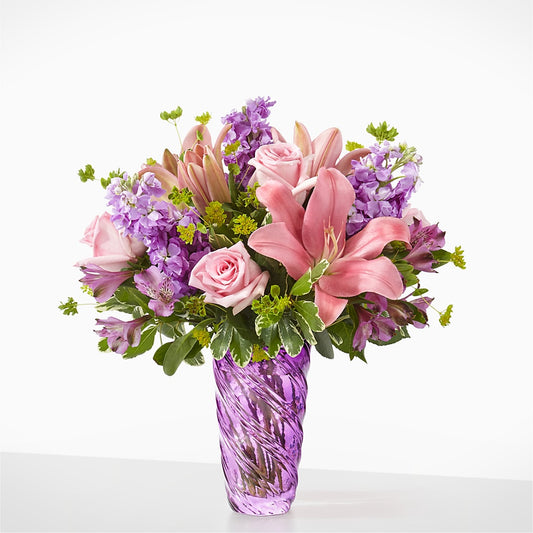 Precious Petals Bouquet with Luxe Swirl Vase – CHESAPEAKE FLORAL & GIFTS, Chesapeake VA