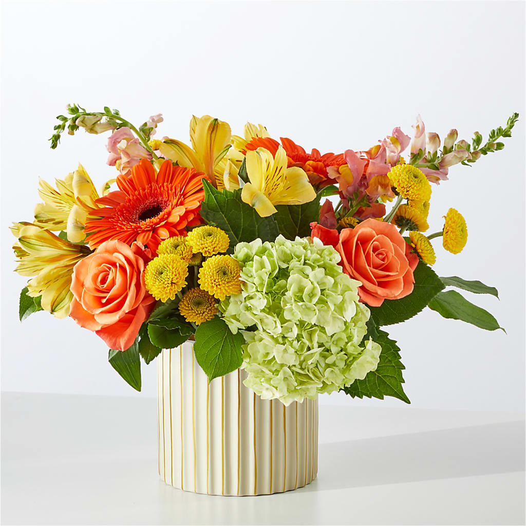 Autumn Sunshine Bouquet with Ivory Vase – CHESAPEAKE FLORAL & GIFTS, Chesapeake VA