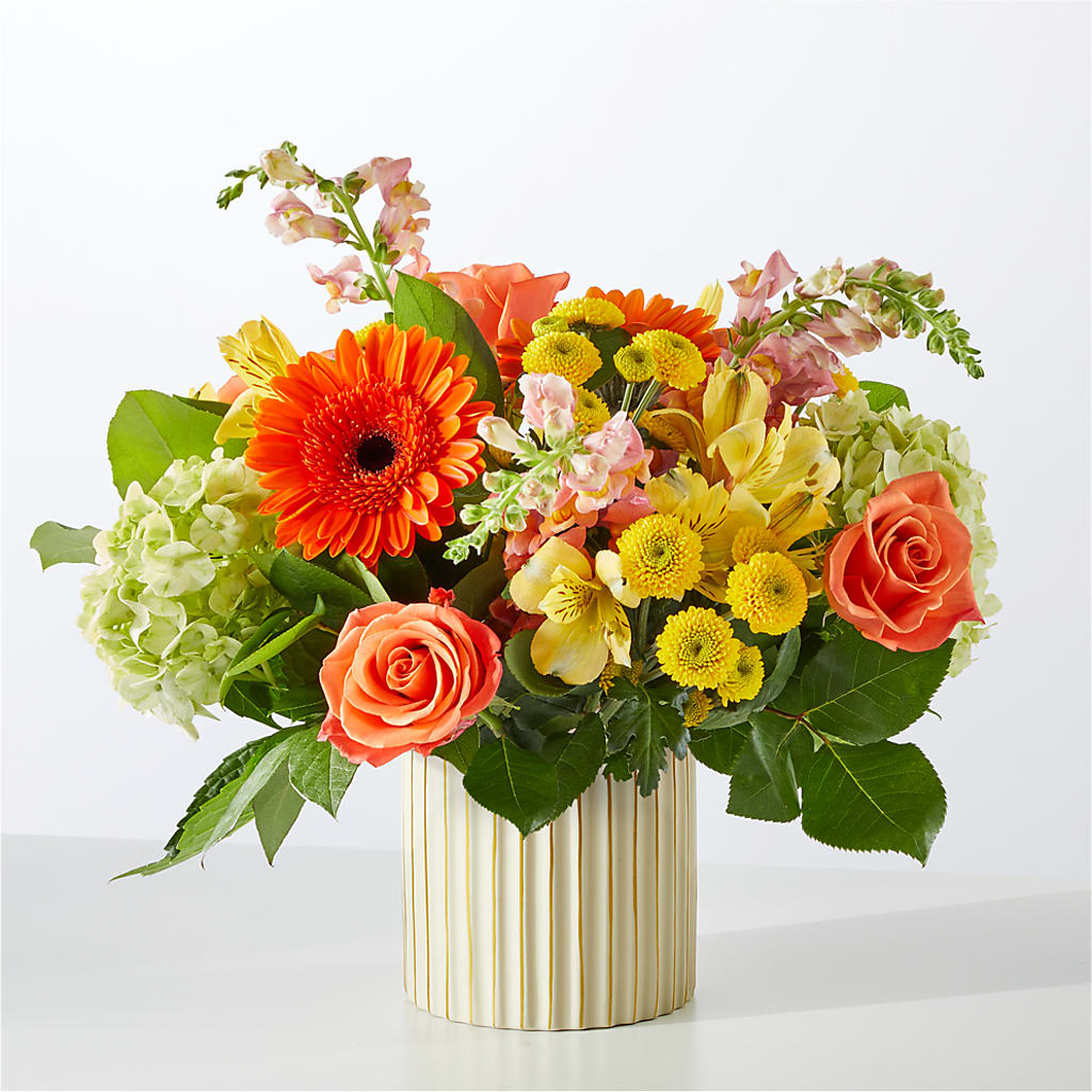 Autumn Sunshine Bouquet with Ivory Vase – CHESAPEAKE FLORAL & GIFTS, Chesapeake VA