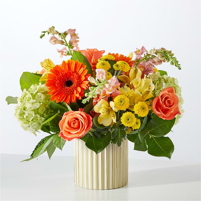 Autumn Sunshine Bouquet with Ivory Vase – CHESAPEAKE FLORAL & GIFTS, Chesapeake VA