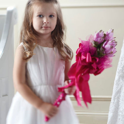 Sparkle Pink Flower Girl Bouquet – CHESAPEAKE FLORAL & GIFTS, Chesapeake VA